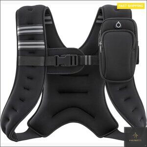 Weighted Vest Adjustable Strength Training Fitness Workout Reflective Modern